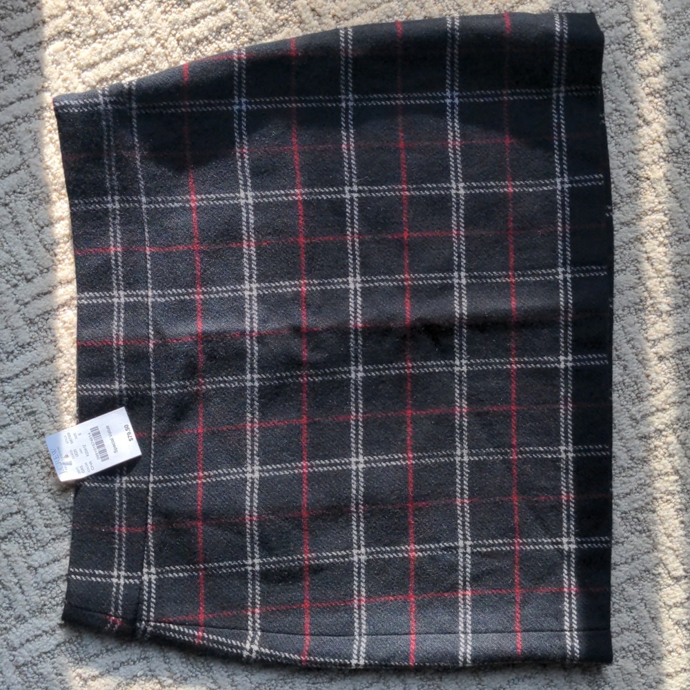 J Crew Plaid Wool Skirt, 6 NWT